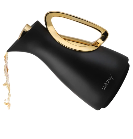 Termos z wkładem szklanym Alessia 1l czarno-złoty Vialli Design