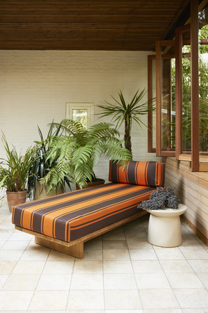 Leżanka outdoor teak retro Hk living
