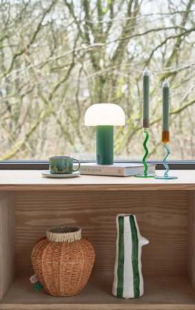 Świecznik kręcony szklany Styles wys. 15 cm Blue/Orange Villa Collection