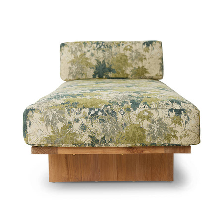 Leżanka outdoor teak zielona Hk living