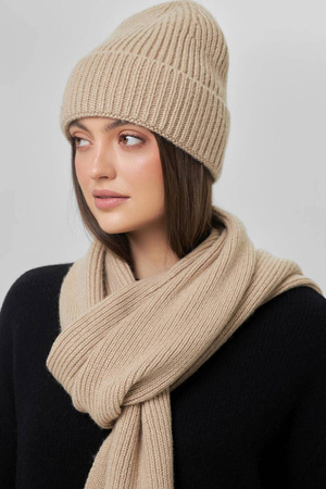 Szalik Aspen z wełny beżowy Peniche