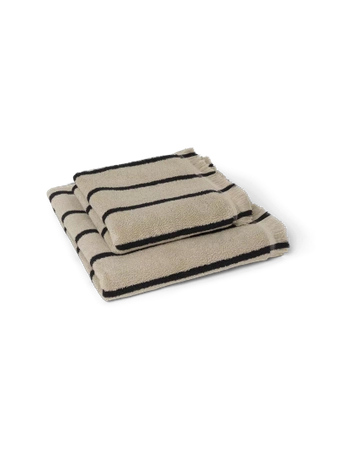 Ręcznik kąpielowy Alee Sand/Black ferm LIVING