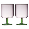 Kieliszki do wina Torino 300 ml 2 sztuki różowo/zielone Lyngby Glas