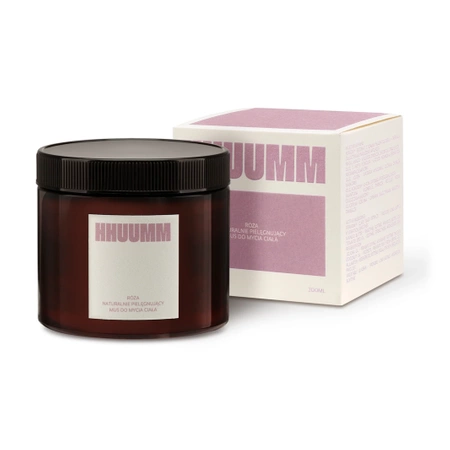 Naturalnie pielęgnujący mus do mycia ciała - róża 200ml HHUUMM
