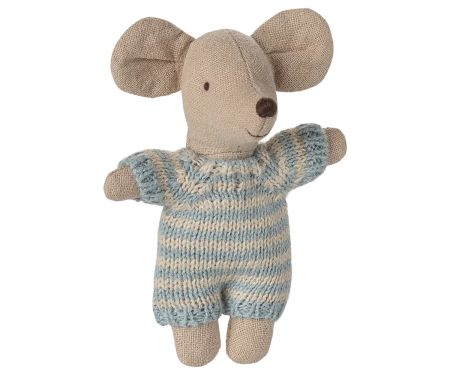 Myszka niemowlęca w łóżeczku - Blue Maileg