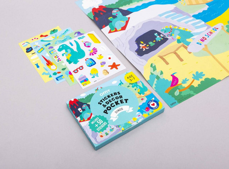 Mini plakat z naklejkami DINOZAURY OMY