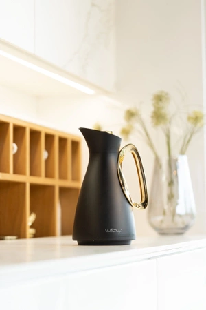 Termos z wkładem szklanym Alessia 1l czarno-złoty Vialli Design