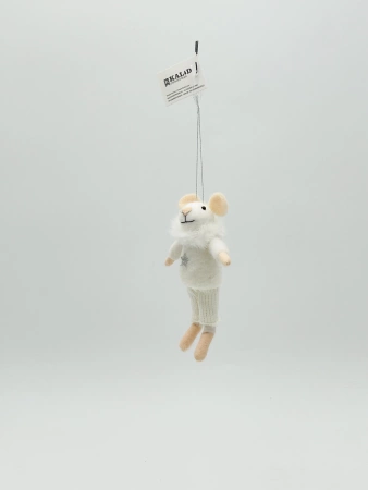 Zawieszka biała mysz Kalid