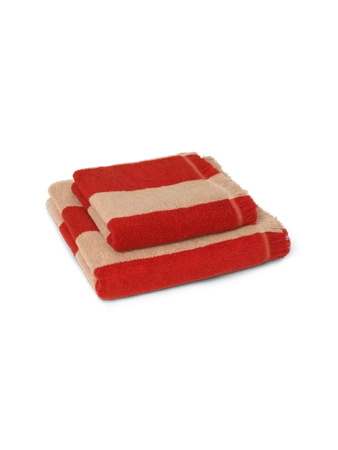 Ręcznik kąpielowy Alee Light Camel/Red ferm LIVING
