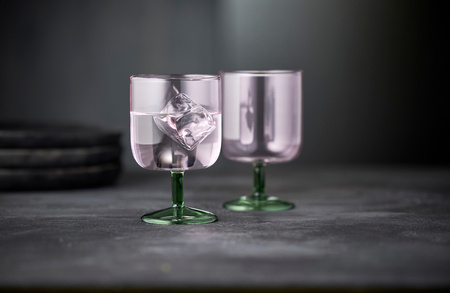 Kieliszki do wina Torino 300 ml 2 sztuki różowo/zielone Lyngby Glas