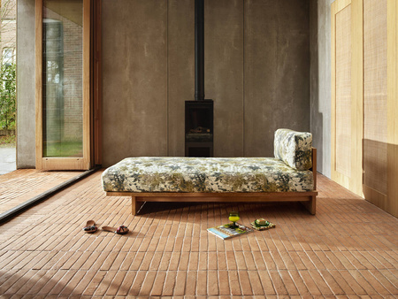 Leżanka outdoor teak zielona Hk living