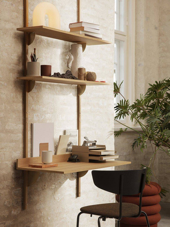 Biurko Sector dębowe czarny mosiądz ferm LIVING