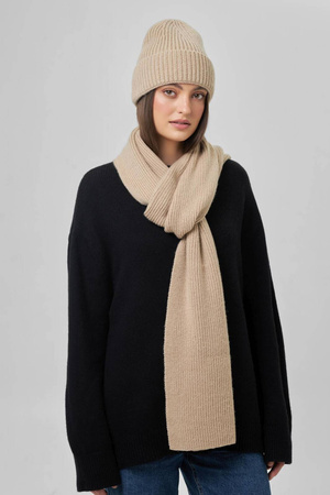 Szalik Aspen z wełny beżowy Peniche