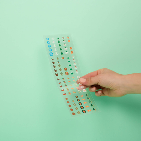 Naklejki na paznokcie dla dzieci CHOINKA - 200 sztuk OMY