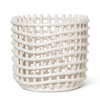 Doniczka koszyk ceramiczny duży biały ferm LIVING