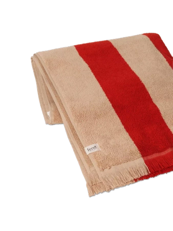 Ręcznik kąpielowy Alee Light Camel/Red ferm LIVING