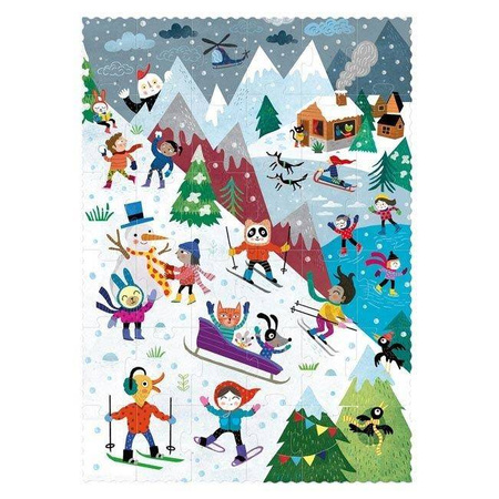 Dwustronne puzzle dla dzieci, Lato i Zima w Górach Londji