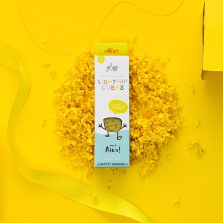 Glo Pals, Kostki sensoryczne świecące w wodzie Alex - zabawka kąpielowa, kolor żółty