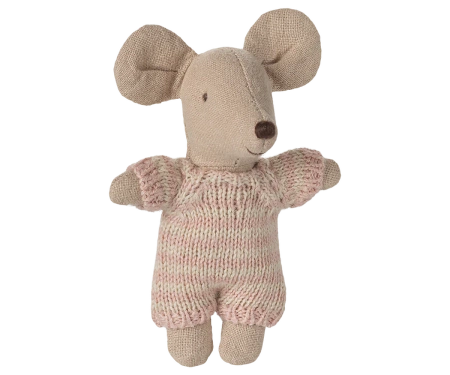 Myszka niemowlęca w łóżeczku - Róża Maileg