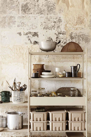 Doniczka koszyk ceramiczny duży biały ferm LIVING