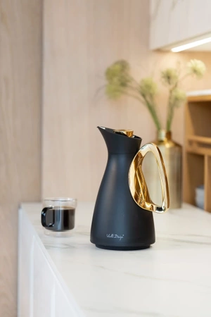 Termos z wkładem szklanym Alessia 1l czarno-złoty Vialli Design