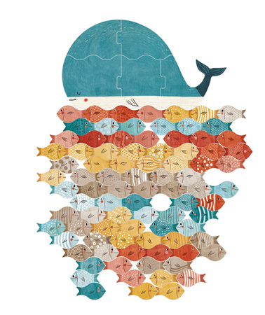 Układanka Wieloryb i rybki Londji