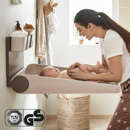 LEANDER WALLY™ - Przewijak montowany na ścianie, CAPPUCCINO