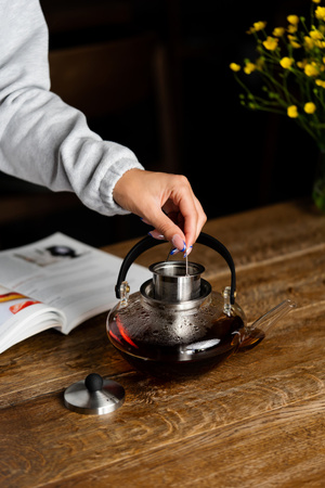 Ukryj Zaparzacz do herbaty 800 ml Eva srebrny Vialli Design