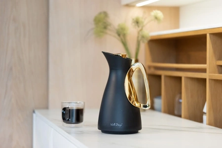 Termos z wkładem szklanym Alessia 1l czarno-złoty Vialli Design