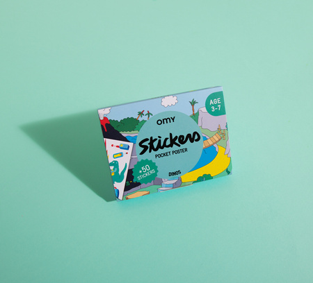 Mini plakat z naklejkami DINOZAURY OMY