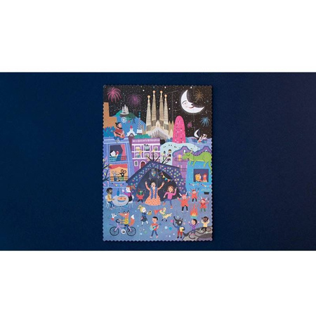 Dwustronne puzzle dla dzieci, Barcelona - Dzień i Noc Londji