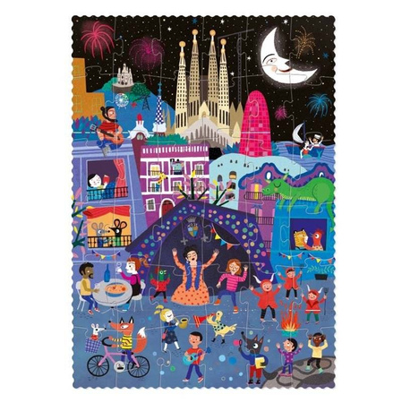 Dwustronne puzzle dla dzieci, Barcelona - Dzień i Noc Londji