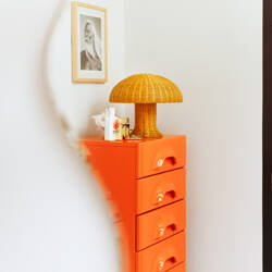 Lampa stołowa rattan musztarda HK Living