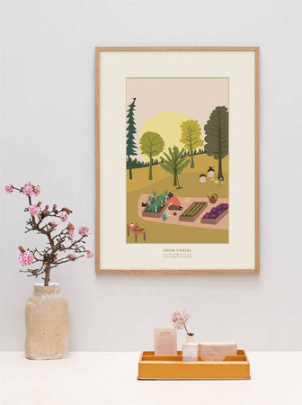 Plakat Green Fingers w dębowej ramie ViSSEVASSE Limited Edition