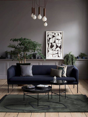 Stolik kawowy czarny marmurowy duży ferm LIVING