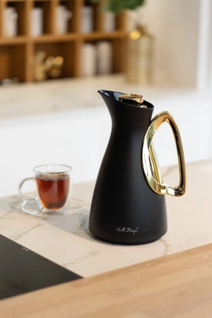 Termos z wkładem szklanym Alessia 1l czarno-złoty Vialli Design