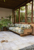 Sofa outdoor teak zielony Hk living