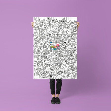 GIGANTYCZNA KOLOROWANKA 100x70 - KITTY OMY