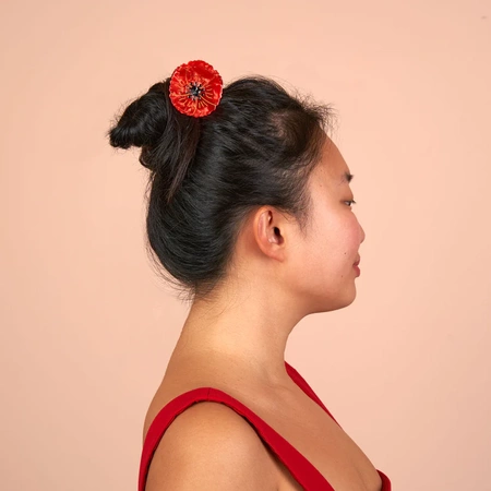 Klamra do włosów kwiat czerwony- Coucou Suzette
