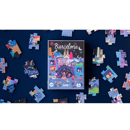 Dwustronne puzzle dla dzieci, Barcelona - Dzień i Noc Londji