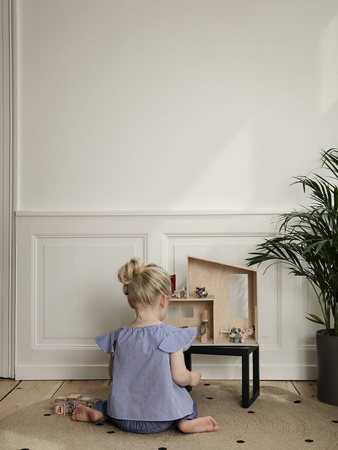 Dywan jutowy czarne kropki duży ferm LIVING