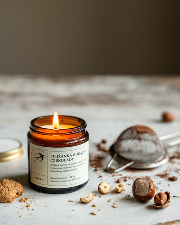 Świeca sojowa Filiżanka Gorącej Czekolady Jaskółka