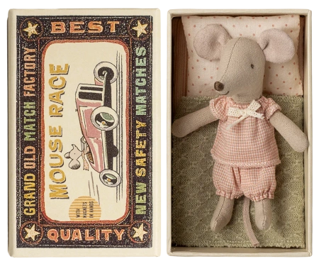 Myszka mała siostra w pudełku zapałek Maileg