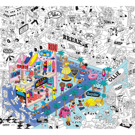 Gigantyczna kolorowanka 100x70 SURF & SKATE OMY