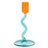  Świecznik kręcony szklany Styles wys. 15 cm Blue/Orange Villa Collection