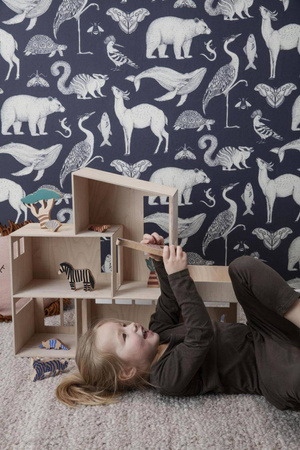 Tapeta Katie Scott Animals Dark Blue ferm LIVING