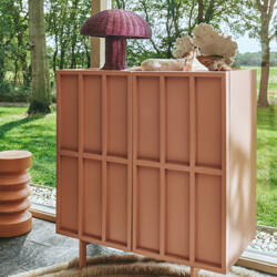 Lampa stołowa rattan burgundowy HK Living