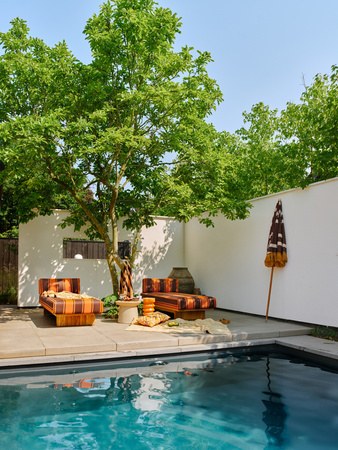 Leżanka outdoor teak retro Hk living