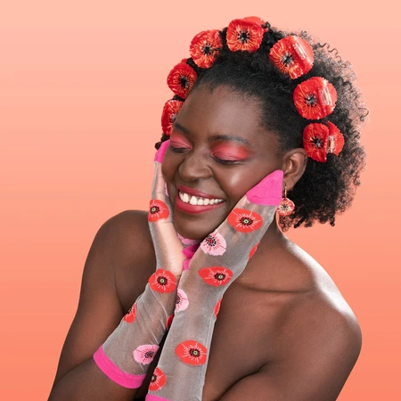 Klamra do włosów kwiat czerwony- Coucou Suzette