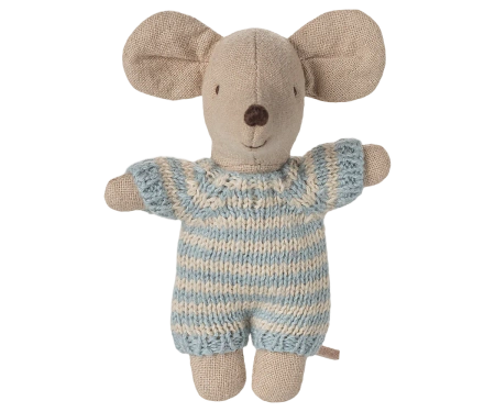 Myszka niemowlęca w łóżeczku - Blue Maileg